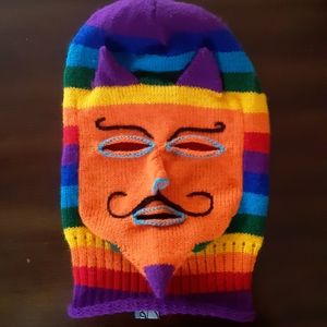 Turtle Fur Colorful rainbow Peruvian balaclava takanakuy ski face mask.